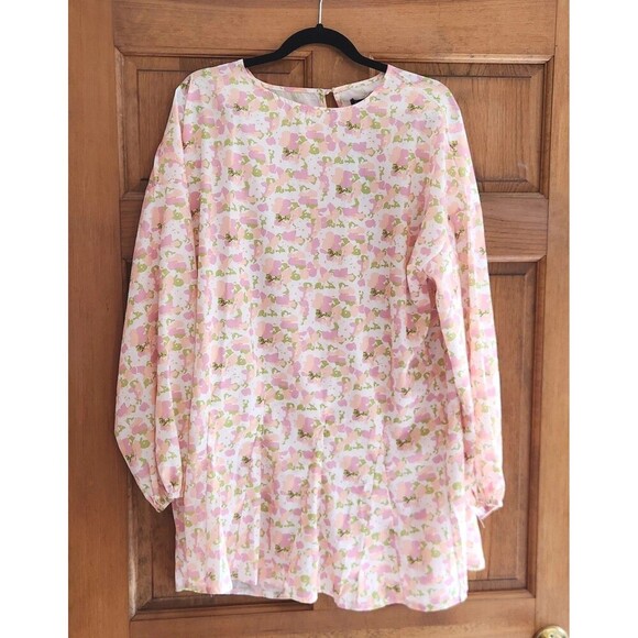 Boohoo Boho NWT Floral Dress Pink White Coral Lightweight Hippie Festival Size 6 - Picture 5 of 8